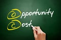 OC - Opportunity Cost acronym, business concept on blackboard