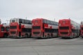 OC Transpo busses parked at Tunney`s Pasture