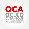 OCA Oculocutaneous Albinism - genetic disorder characterized by skin, hair, and eye hypopigmentation due to a reduction or absence Royalty Free Stock Photo