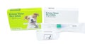 Ocala, FL 3-11-2024 Know your Pet animal dog or cat DNA by ancestry swab test kit showing green and white box with return package