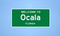 Ocala, Florida city limit sign. Town sign from the USA.