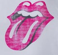 Ocala, Florida February 20, 2024 rock n roll band the Rolling Stones logo Icon hot lips, tongue and mouth based off the Hindu