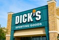 OCALA, FLORIDA USA - OCTOBER 22, 2023 Dicks sporting goods large facade logo sign at entrance to their store. retails athletic