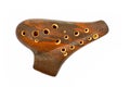 Ocarina blue and brown isolated Royalty Free Stock Photo