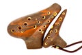 Ocarina brown isolated on white Royalty Free Stock Photo