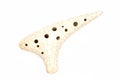 Ocarina white isolated on white Royalty Free Stock Photo