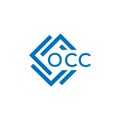 OCC letter logo design on white background. OCC creative circle letter logo concept
