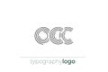OCC modern geometric typography logo Royalty Free Stock Photo