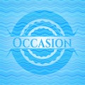 Occasion light blue water style emblem. Vector Illustration. Detailed