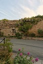 occitanie medieval rampart of montolieu village of the book