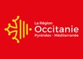 Occitanie regional flag, France, illustration