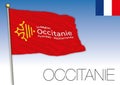 Occitanie regional flag, France, vector illustration