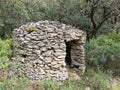 occitanie round capitelle in the woods