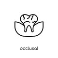 Occlusal icon. Trendy modern flat linear vector Occlusal icon on