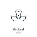 Occlusal outline vector icon. Thin line black occlusal icon, flat vector simple element illustration from editable dentist concept