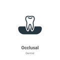 Occlusal vector icon on white background. Flat vector occlusal icon symbol sign from modern dentist collection for mobile concept