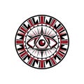 Occult Eye Of Providence In Geometric Circular Design Royalty Free Stock Photo