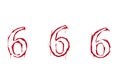 Occult number 666. Symbol of demonology and summoning evil demons