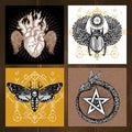 Occult Tattoo Set Royalty Free Stock Photo