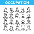 Occupation Collection Elements Icons Set Vector