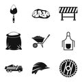 Occupation icons set, simple style