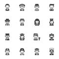 Occupation, profession vector icons set
