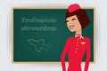 Occupation stewardess profession. Vector