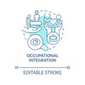 Occupational integration blue concept icon