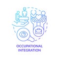 Occupational integration blue gradient concept icon