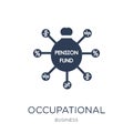 Occupational pension scheme icon. Trendy flat vector Occupational pension scheme icon on white background from Business collection