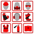 Occupational Safety and Health icons and signs set