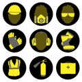 Occupational Safety and Health icons and signs set