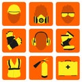 Occupational Safety and Health icons and signs set