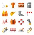 Occupational safety, personal safety, the colored icons.