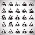 Occupations icon set on white background for graphic and web design, Modern simple vector sign. Internet concept. Trendy symbol