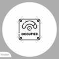 Occupied vector icon sign symbol