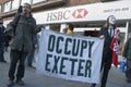 Occupy Exeter activists campaign outside Exeter Royalty Free Stock Photo