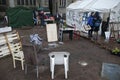 The Occupy Exeter in the process of being cleared