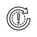 Black line icon for Occurrence, accident and circumstance