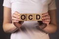 OCD abbreviation, mental disorder. Psychological concept. Obsessive compulsive disease Royalty Free Stock Photo