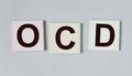 OCD abbreviation, mental disorder. Psychological concept. Obsessive compulsive disease Royalty Free Stock Photo