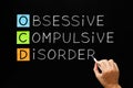 OCD - Obsessive Compulsive Disorder On Blackboard Royalty Free Stock Photo