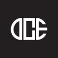 OCE letter logo design on black background. OCE creative initials letter logo concept. OCE letter design Royalty Free Stock Photo