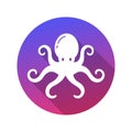 Octopus Icon with Shadow. Royalty Free Stock Photo