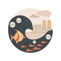 Ocean acidification abstract concept vector illustration.