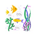 Ocean acidification abstract concept vector illustration.