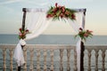 Ocean balcony with wedding portal