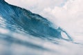 Ocean barrel wave in ocean. Breaking wave for surfing Royalty Free Stock Photo