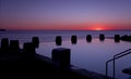 Dawn Ocean Sunrise Swimming Pool Bath Silhoutte