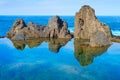 Ocean bathes lava pools Madeira